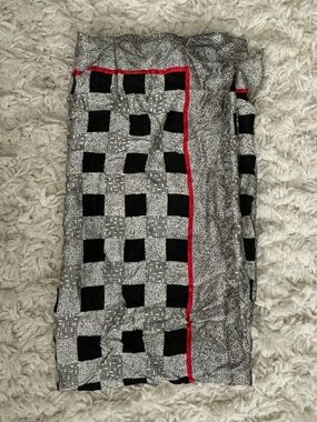 VINTAGE 80s 90s Jumbo Black White Checkered Scarf